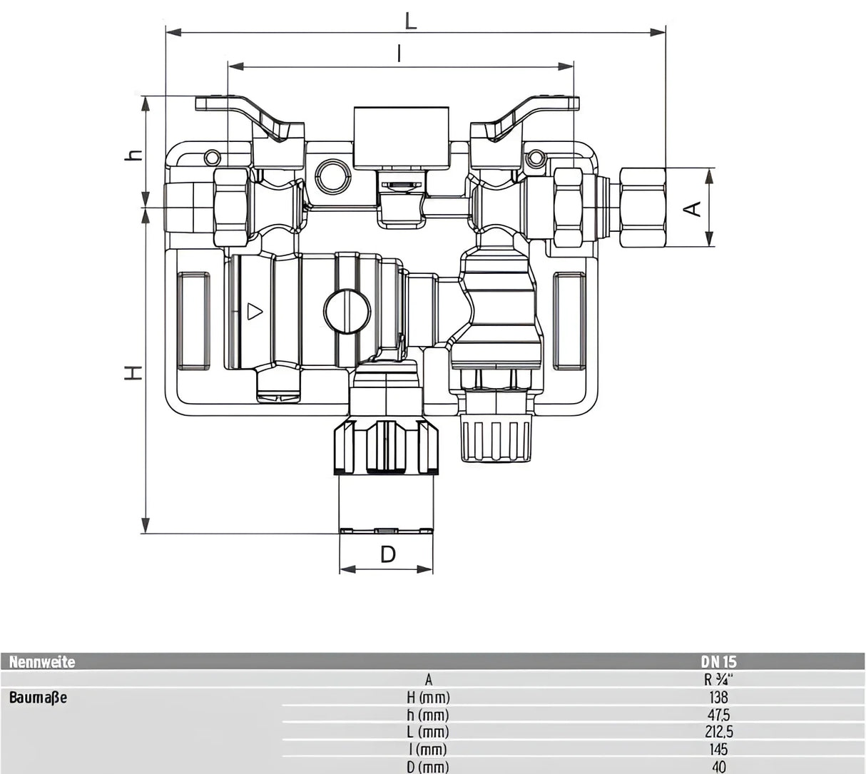 Automatische Heizungs-Füllarmatur BA 6628 Plus DN20 für Heizungsanlagen.