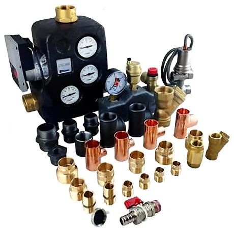 Heizkessel Basis-Paket 25 kW mit Euro Rückschlagventil und Profipress Kupfer T-Stück.