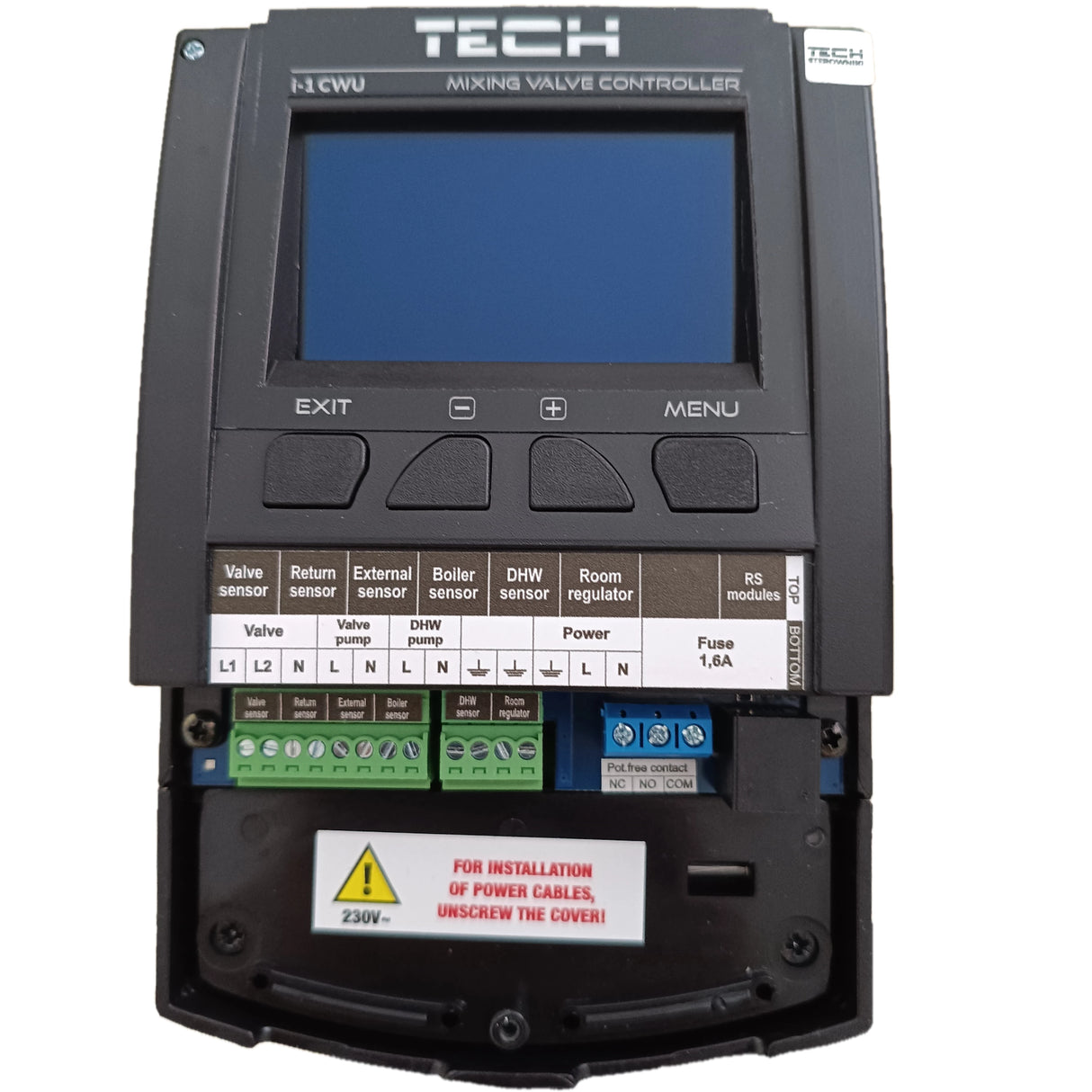 TECH i-1 CWU varmekredsregulator vejrkompenseret – blandeventil + varmtvandspumpe
