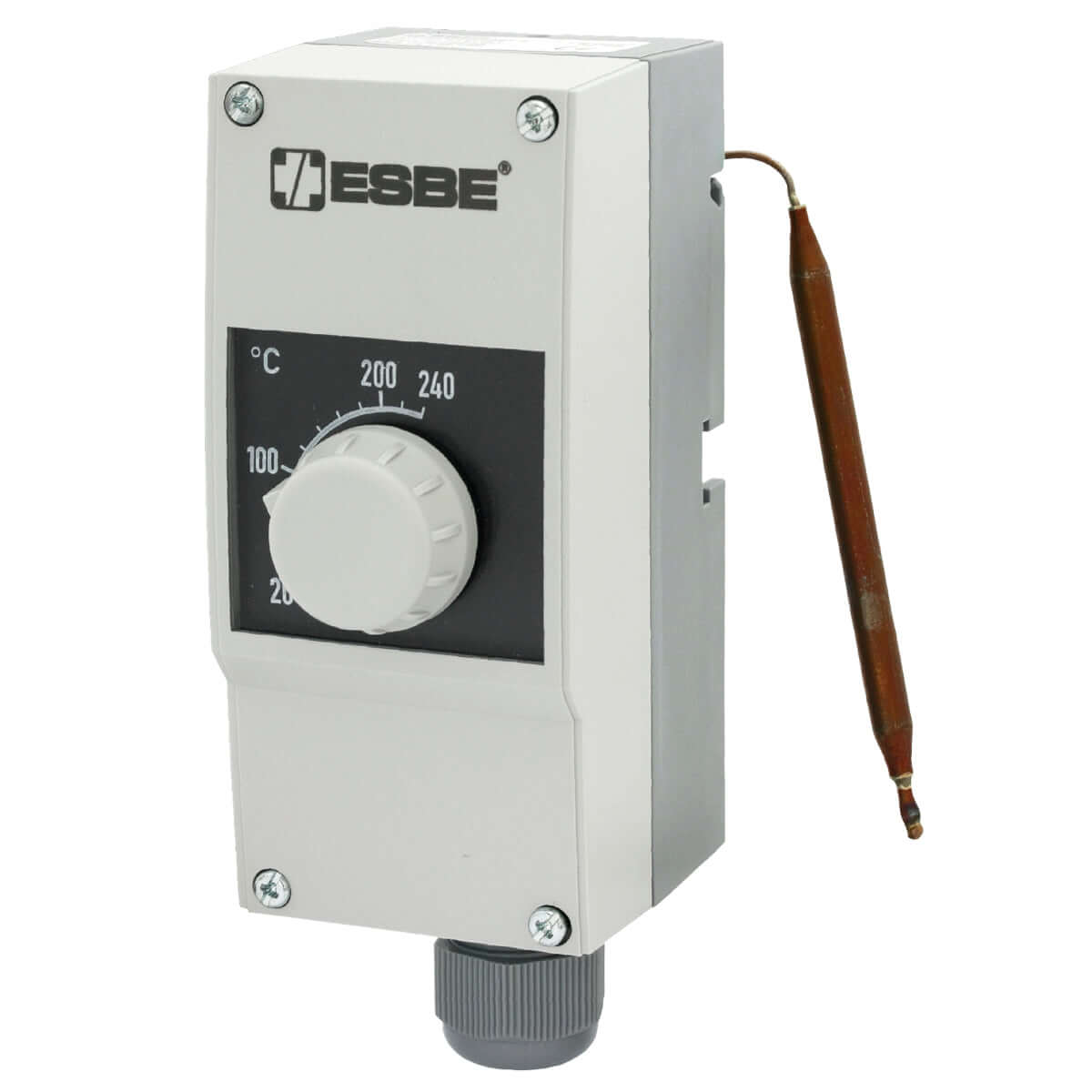 ESBE CTF151 Rauchgasthermostat für präzise 🌡️ Steuerung von Zirkulationspumpen, mit Thermoelement und Einstellung bis 240°C.