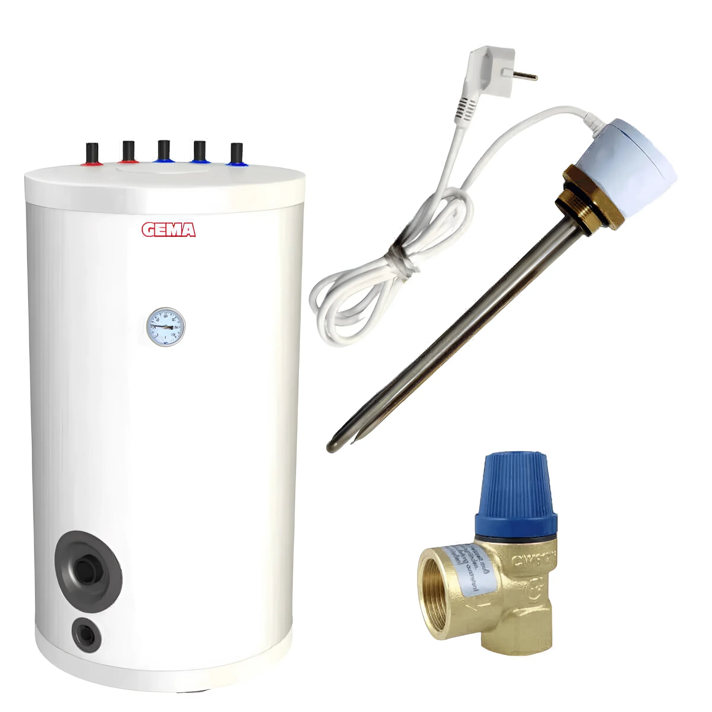 Weiße Warmwasserspeicher 120 L mit Zubehör, technische Daten, sicheren Betrieb und Anschluss Vorlauf