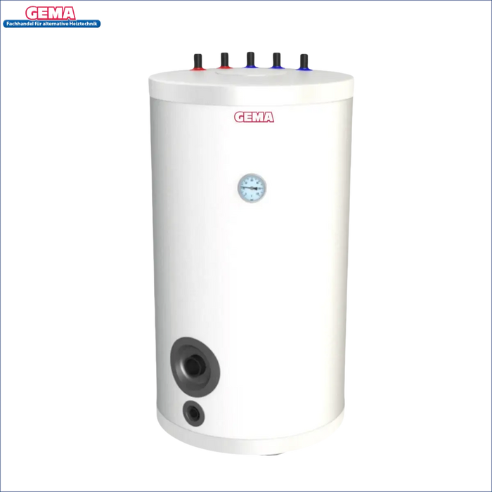 Weiße zylindrische Warmwasserspeicher 120 Liter mit 1,5 kW Heizstab