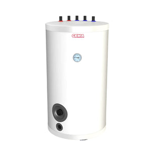 Warmwasserspeicher 150L mit 🔥 Wärmetauscher für 🥤 Trinkwasser. Ideal für zentrale Warmwasserbereitung.