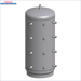 Grauer zylindrischer Tank mit mehreren Anschlüssen für Thermoflux Pelling 35/150