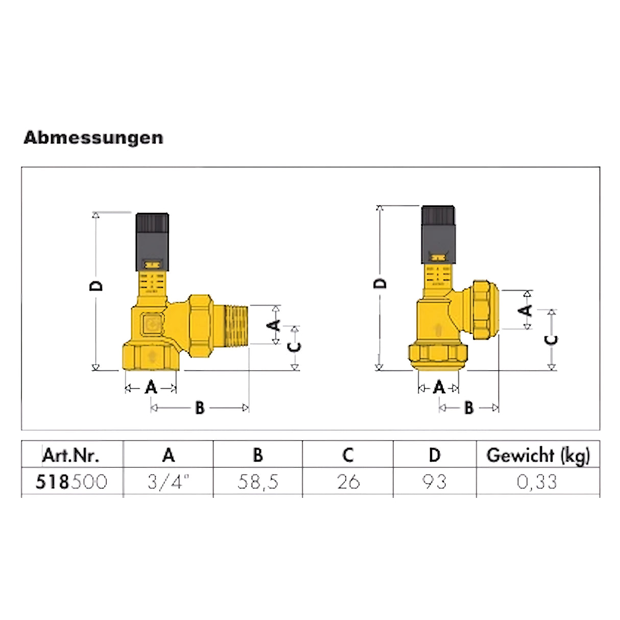 Válvula de alivio de presión diferencial ajustable con escala de grados
