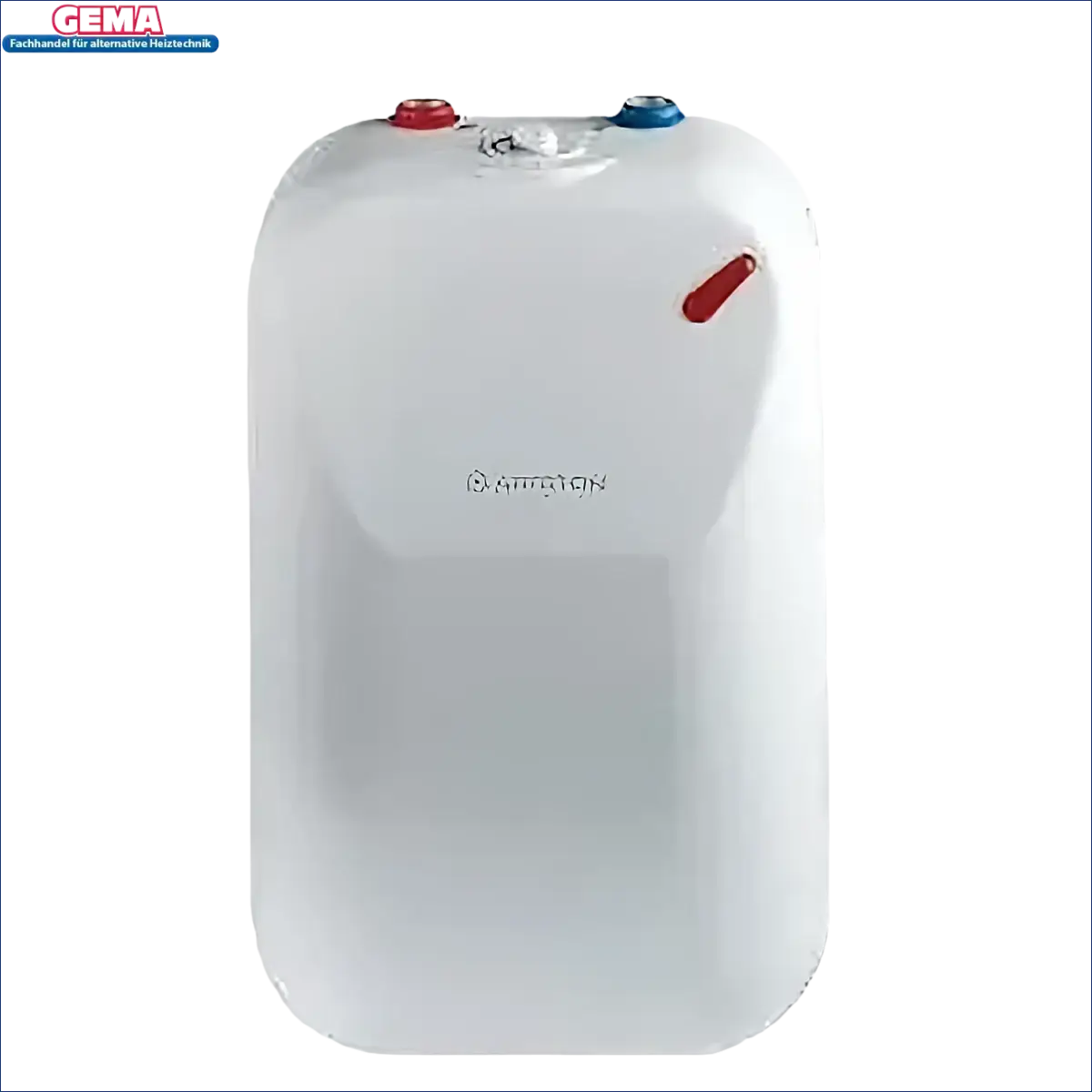 Weiße Wasserheizung mit roten und blauen Anschlüssen für den Warmwasserboiler Ariston ARKS 5