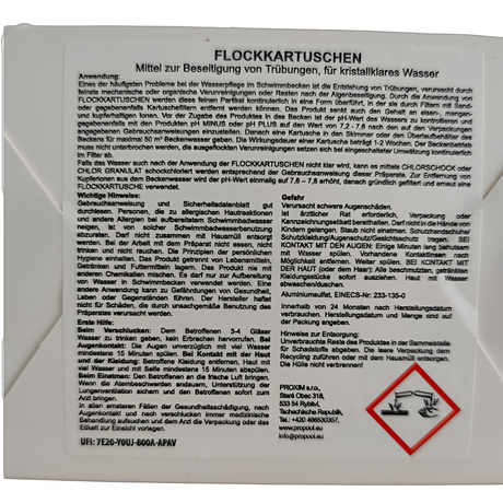 Flockungskartuschen -Poolwasseraufbereitung.