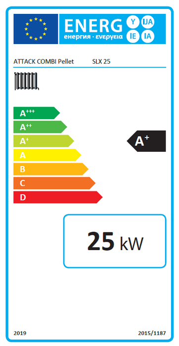 Attack SLX caldera combinada para madera y pellets 25 kW