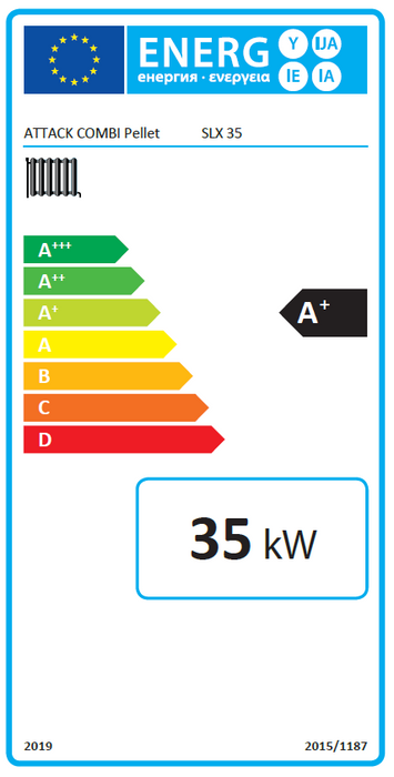 Attack SLX caldera combinada para madera y pellets 35 kW