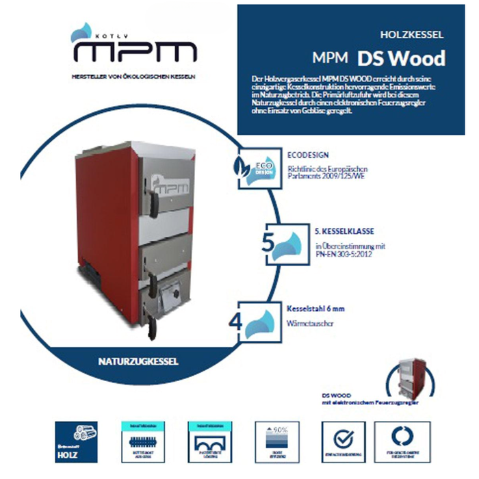 MPM DS WOOD 18 kW Festbrennstoffkessel Naturzug