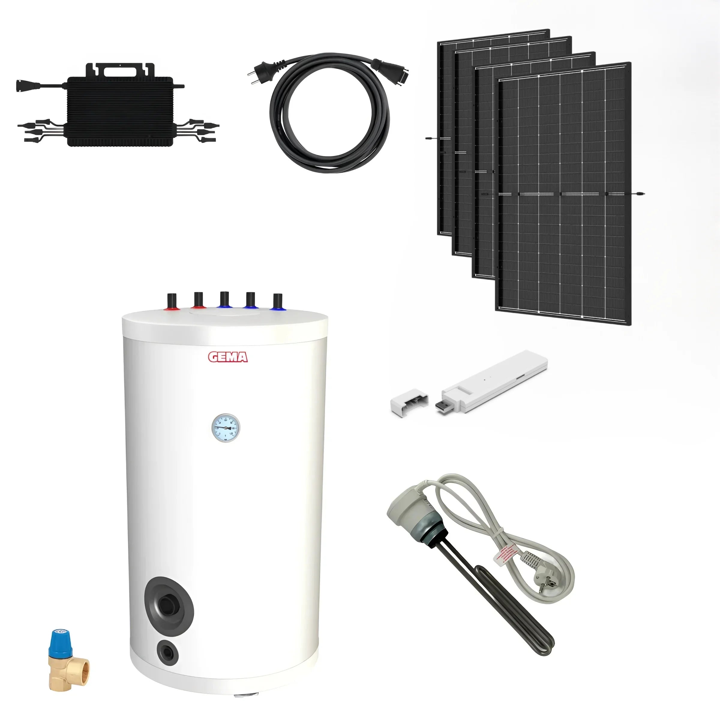 Agua caliente con elemento de calentamiento fotovoltaicos