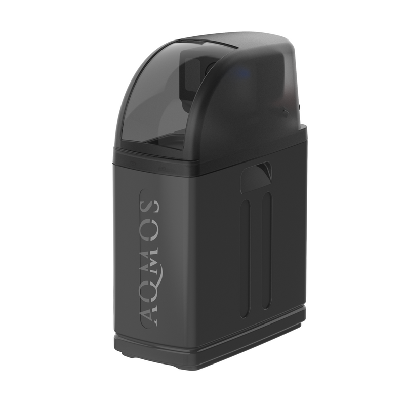 Sistema de descalcificación de agua Aqmos R2D2-32 BLACK EDITION con filtro de retrolavado, juego de conexión y bloque de montaje