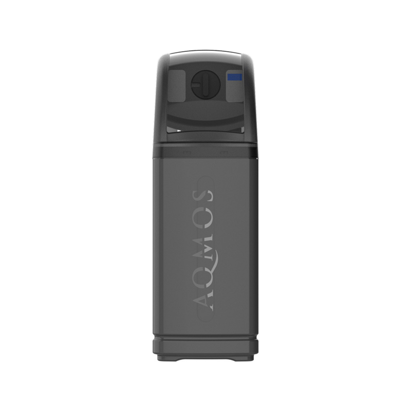 Sistema de descalcificación de agua Aqmos R2D2-32 BLACK EDITION con filtro de retrolavado, juego de conexión y bloque de montaje
