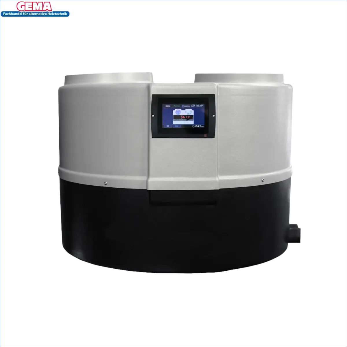 Zweifarbige zylindrische Maschine mit Digitalanzeige für Brauchwasser, Trinkwasser und Heizung