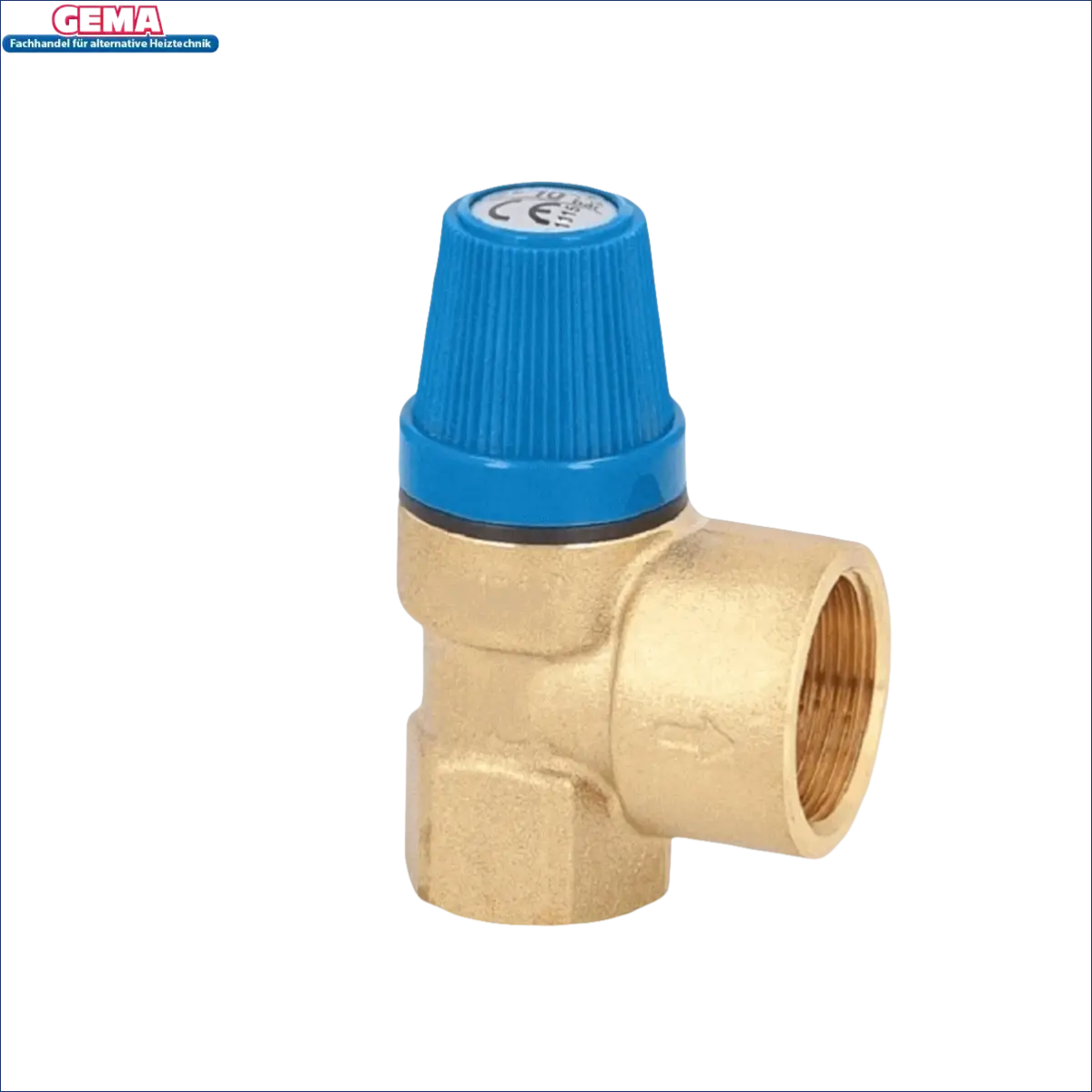 Brass Druckreduzierventil mit blauer Einstellknopf für Brauchwasserspeicher 180 L mit Heizstab