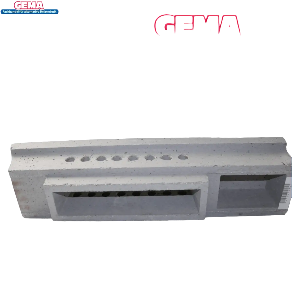 Rechteckiger Betonkörper mit Löchern und Öffnungen für Düsenstein Attack SLX 40-55 kW