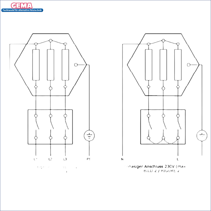 Electrical wiring diagrams for Elektroheizstab Heizpatrone 2,5 kW AG 1 ½“ PV