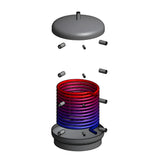 Komplettpaket Attack SLX Lambda Touch 35 kW plus Pufferspeicher mit Wärmetauscher.