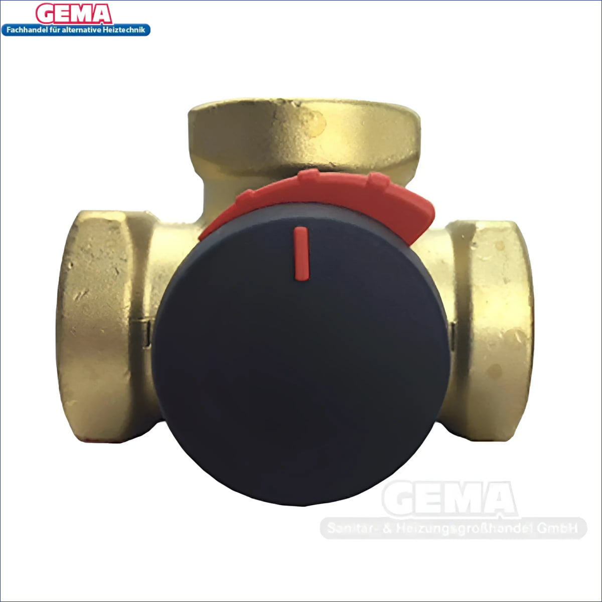 Brass valve mit schwarzen und roten Knöpfen für ESBE 3-Wegemischer VRG 131 in Heiz- und Boileranlagen