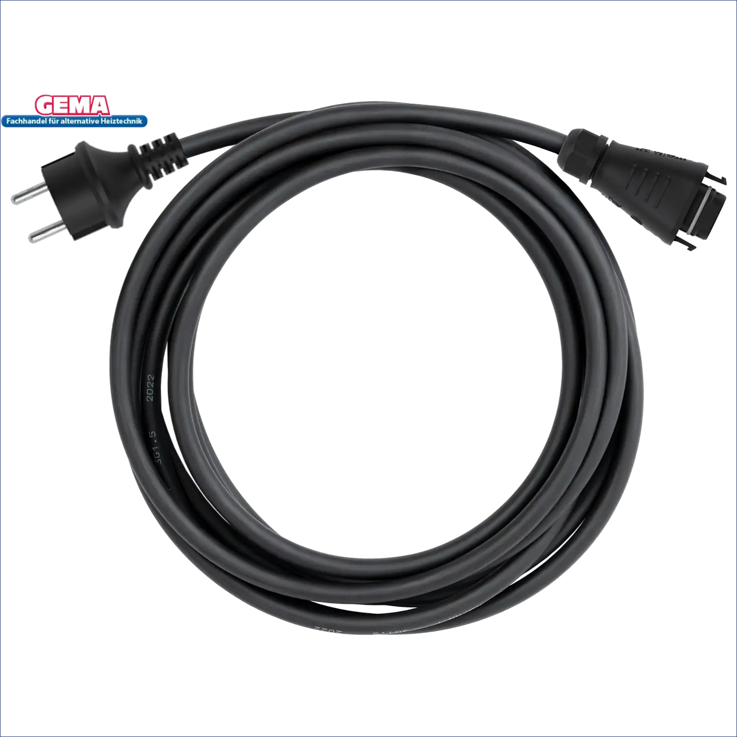 Schwarzes Stromkabel mit Stecker und Anschluss für Hoymiles HMS-Anschlusskabel