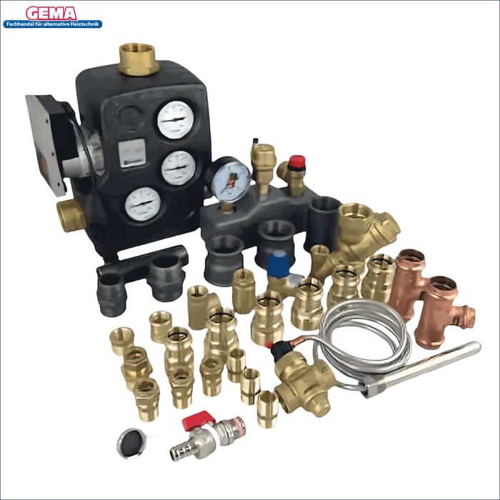 Industriekessel-Set mit Pelletkessel und moderner Verbrennungstechnik, Plumbing- und Heizkomponenten