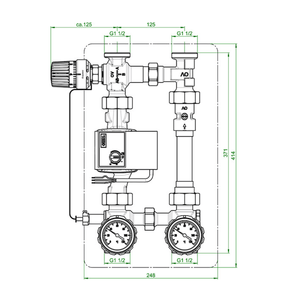 Oventrop Kessel Rücklaufanhebung RTA DN 25 (1") mit Pumpe 180 mm Wilo Para - GEMA Shop