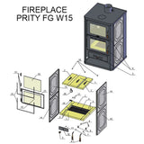 Estufa de leña con compartimento para hornear y alimentador de agua Prity FGW15 - 19,8 kW