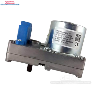 Silberner und grauer Motor mit blauer Verbindung für Schneckenmotor Thermoflux Pelling Eco