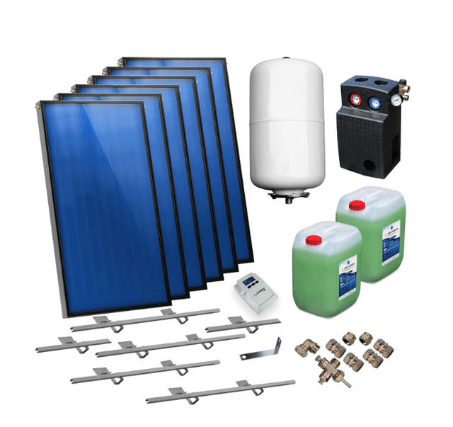 Solarpaket Flachkollektoren AMX2.38 14.34 m² für Schrägdach - GEMA Shop