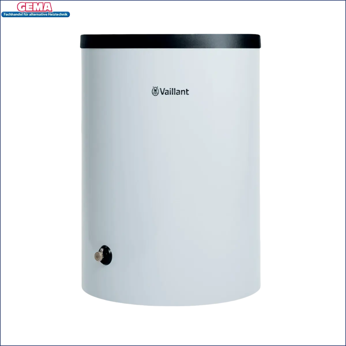 Weißer zylindrischer Wasserboiler mit schwarzem Deckel für uniSTOR exclusive VIH R 120/6 H