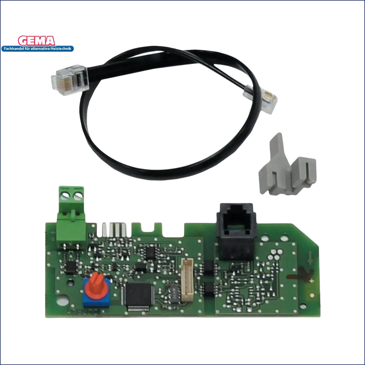 Elektronik-Schaltplatine mit Komponenten und Anschlüssen für Vaillant VR 32/3 modulierender Buskoppler