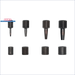 Set of black precision tools with various shapes, designed for professional use. Ideal for detailed work and crafting.