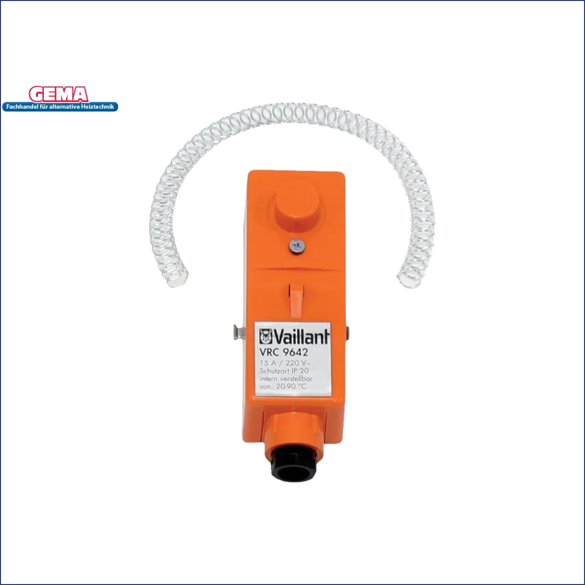 Orange Vaillant VRC 9642 Elektrokomponente mit Spiralkabel für VRC 9642 Thermostat