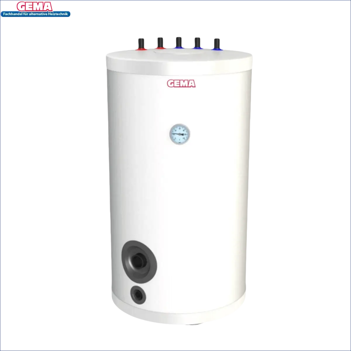 Weißer zylindrischer Warmwasserspeicher mit 100 Litern Fassungsvermögen und 1,5 kW Heizstab