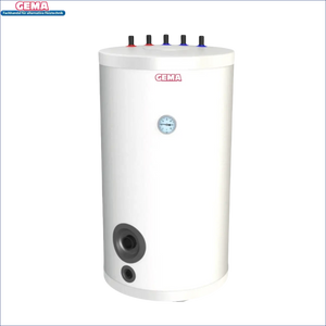 Weißer zylindrischer Warmwasserspeicher mit 100 Litern Fassungsvermögen und 1,5 kW Heizstab